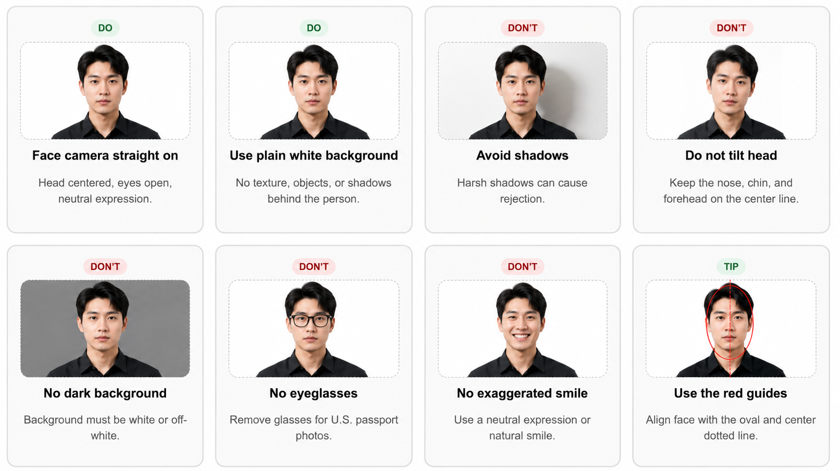 Passport photo do and don't guide